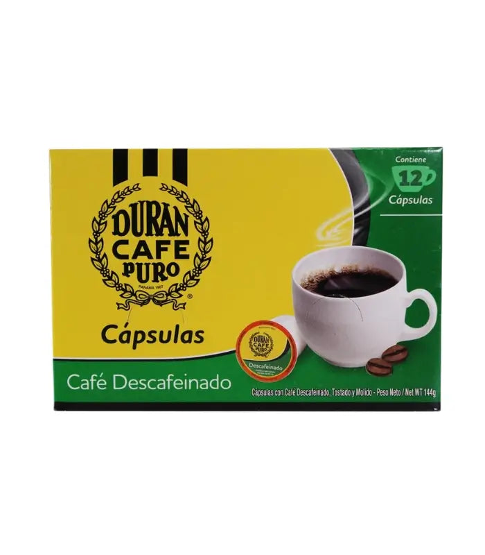 Decaffeinated Capsule Coffee Café Durán | Decaffeinated Exotic Coffee Capsules 144g