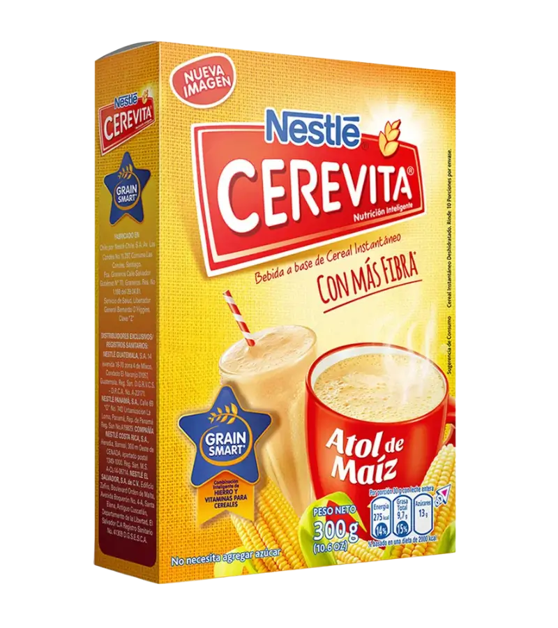 Cerevita Atol de Maíz Nestlé 300g | Instant Corn Cereal Beverage with More Fiber