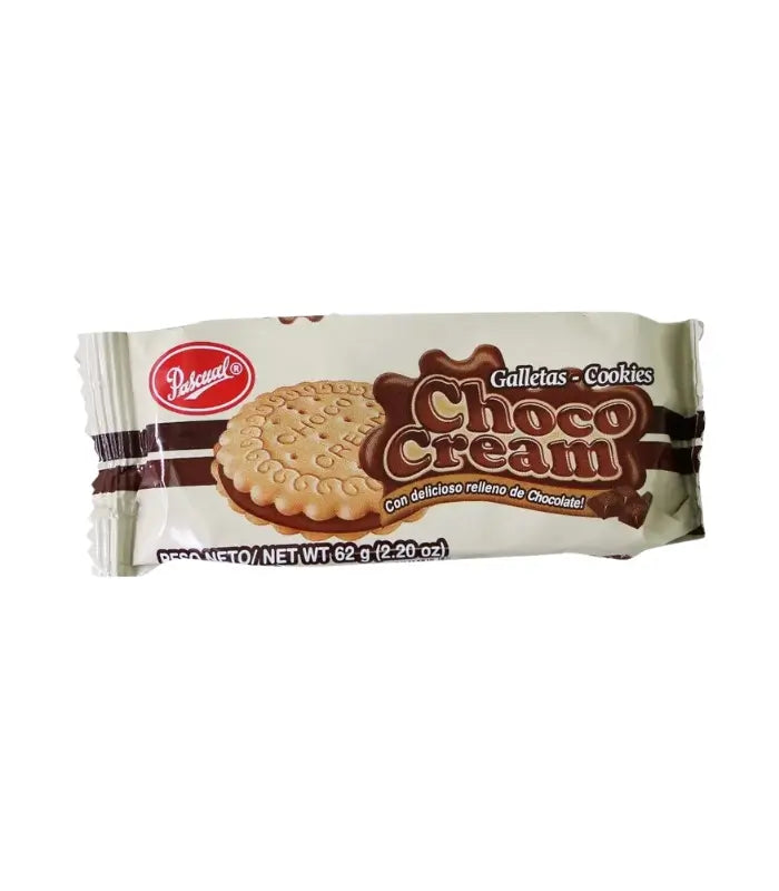 Choco Cream Cookie with Chocolate Filling Pascual 62g | Decadent Chocolate Cream Cookies (4-Cookie)