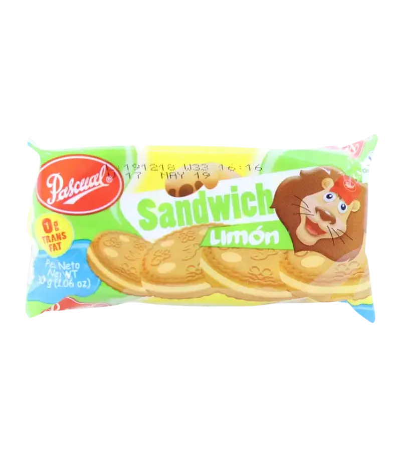 Pascual Sandwich Cookies Lemon Single Pack | Zesty Cream-Filled Snack
