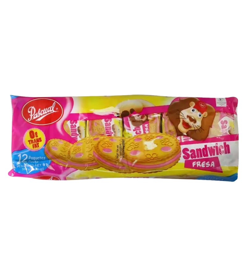 Pascual Strawberry Sandwich Cookies – 12 Pack (30g Each)