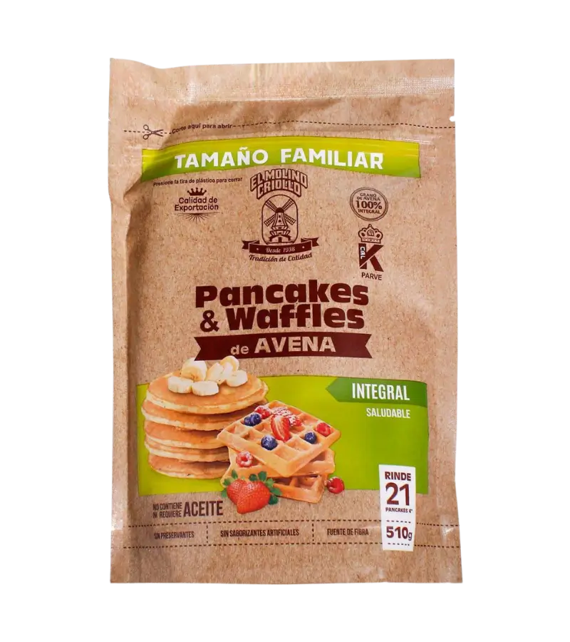 Molino Criollo Oat Pancake and Waffle Mix – Whole Grain 510g | Family Size