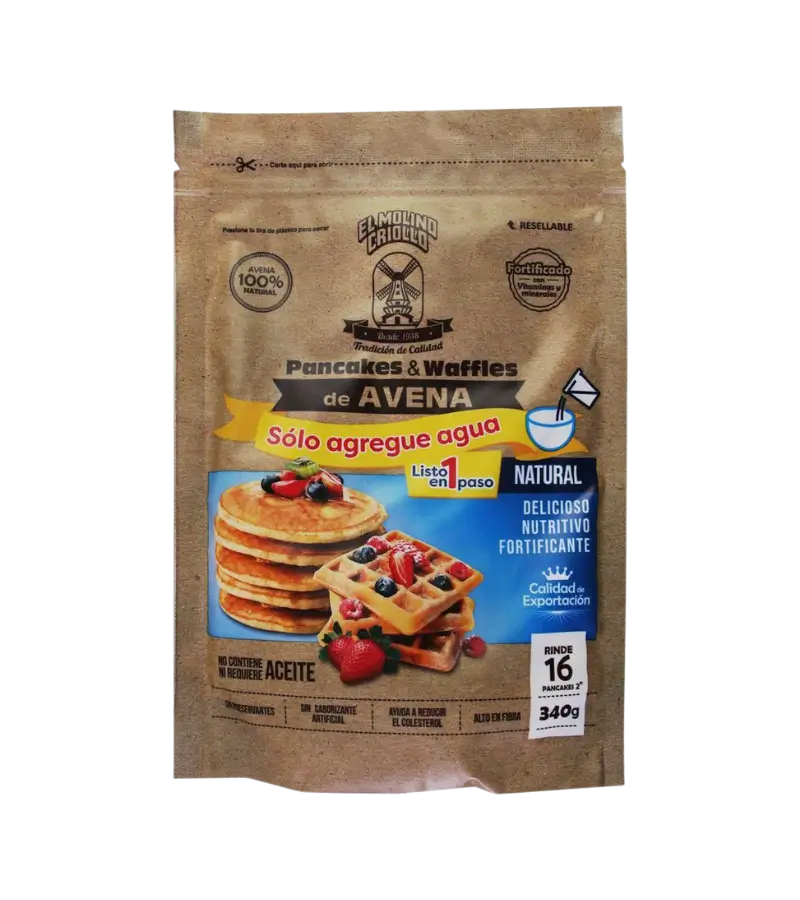 El Molino Criollo Ready-to-Make Oat Pancakes and Waffles 340g | Just Add Water