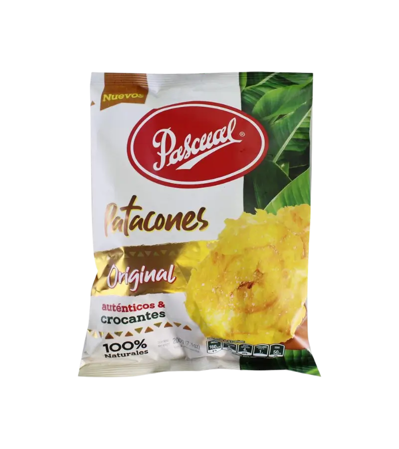 Green Plantain Chips | Pascual Patacones Original 200 g | Natural Snack