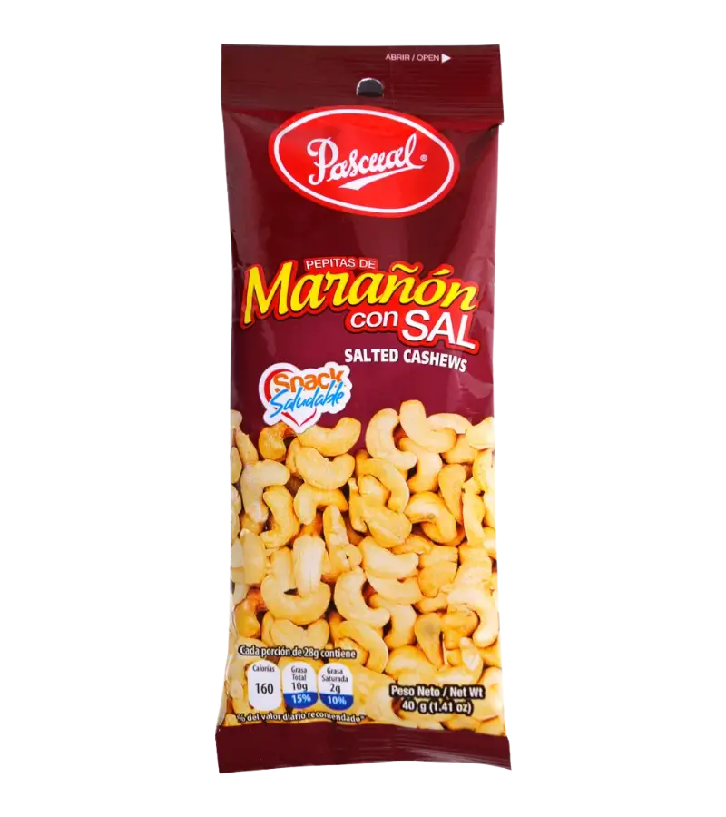 Pascual Salted Cashew Nuts 40g | Crunchy & Savory Snack On-the-Go