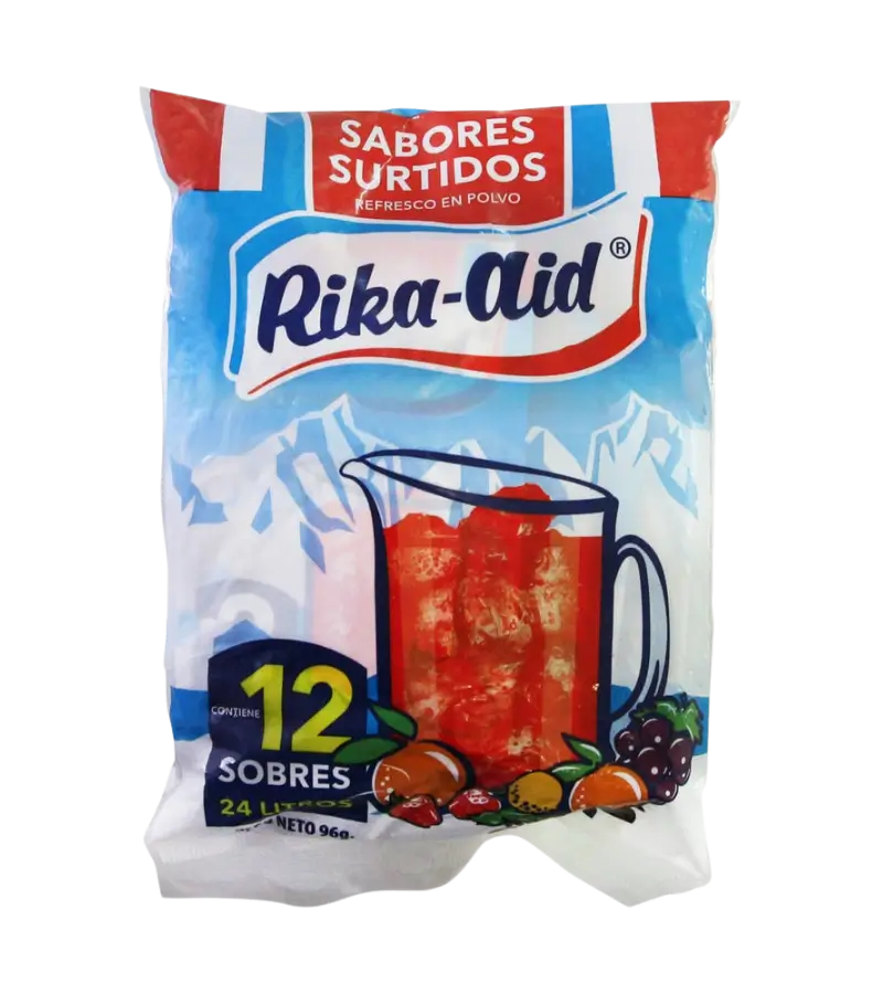Rika-Aid Assorted Flavors Drink Mix 12 Pack – Traditional Panamanian Powdered Beverage