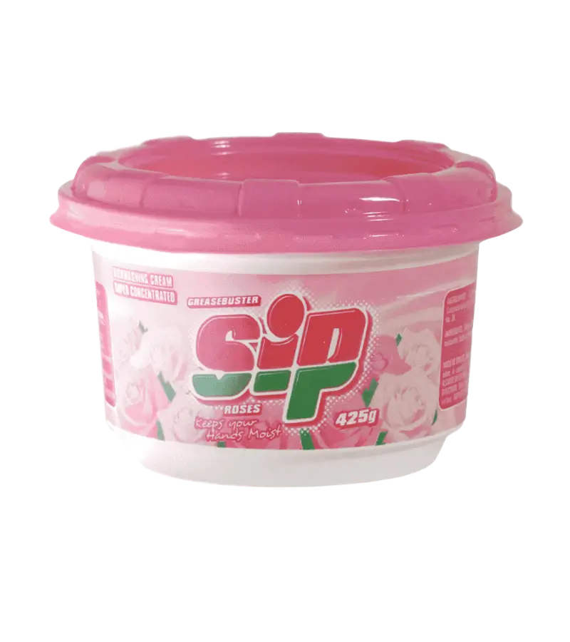 SIP Pink Dishwashing Cream 425g – Cuts Grease & Leaves a Fresh Rose Scent