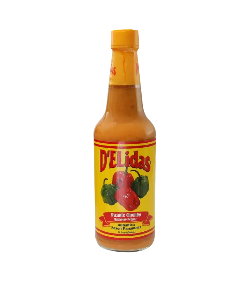 Delidas Panamanian Chombo Habanero Hot Sauce 10oz – Family Size Authentic Panamanian Flavor