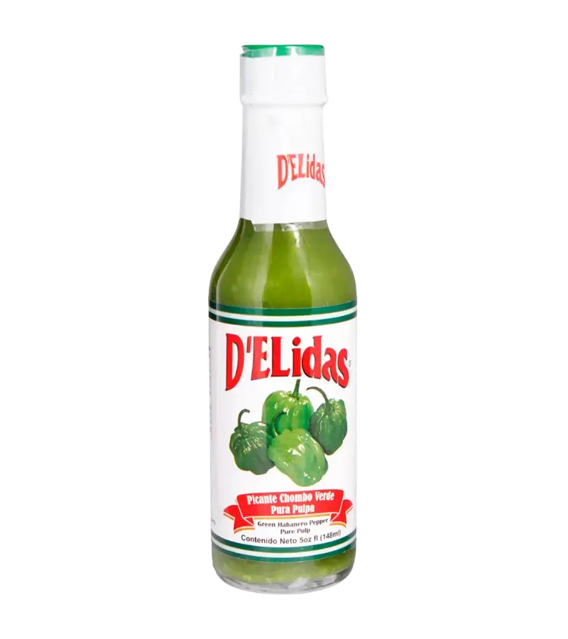 Delidas Green Pulpy Chombo Habanero Hot Sauce 5oz – Authentic Panamanian Fresh Flavor