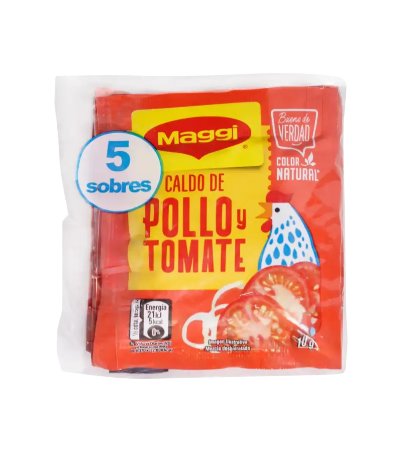Maggi Chicken Bouillon with Tomato – Panamanian Flavor, 5 Sachets