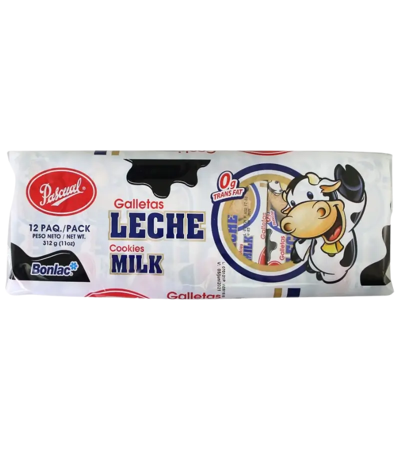 Pascual Milk Cookies Family Pack - 12 Traditional Panamanian Biscuit 312g (11oz)