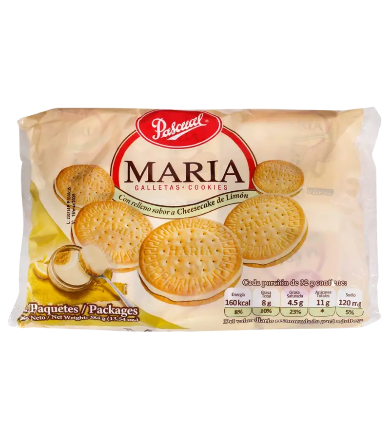 Maria Cookies — Lemon Cheesecake Filled Sandwich Cookies, 384 g (12-pack) | Pascual