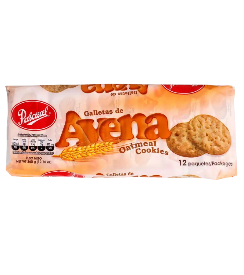 Pascual Oatmeal Cookies 12-Pack (360g) – Traditional Panamanian Biscuits