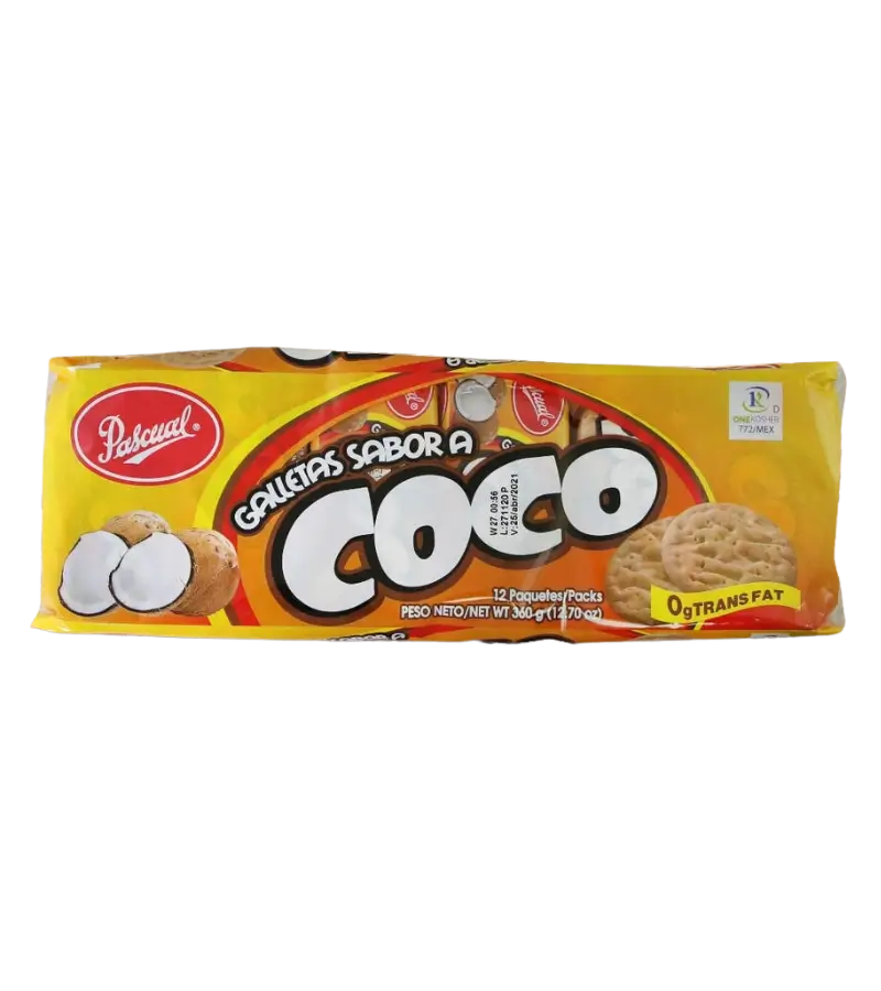 Pascual Coconut Cookies 12-Pack (360g) – Traditional Panamanian Biscuits