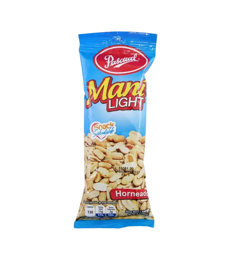 Pascual Light Baked Peanuts 40g | Oven-Roasted Crunch with Less Fat