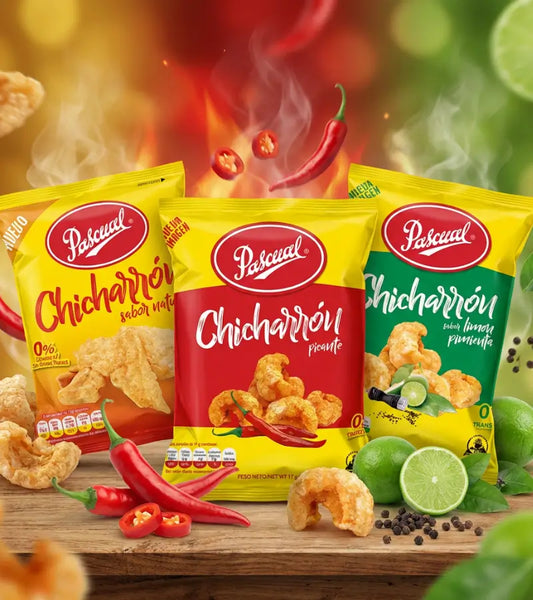 Chicharrón Pascual Crispy Pork Rinds – Natural, Spicy, and Lemon Pepper
