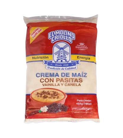 Corn Cream with Vanilla and Cinnamon Raisins El Molino Criollo Family Size 454g