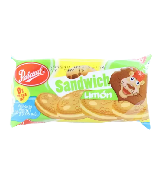 Pascual Sandwich Cookies Lemon Single Pack | Zesty Cream-Filled Snack