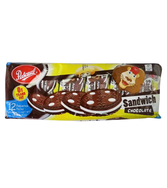Pascual Sandwich Cookies Chocolate 12-Pack | Classic Cocoa Snack, Anytime Anywhere