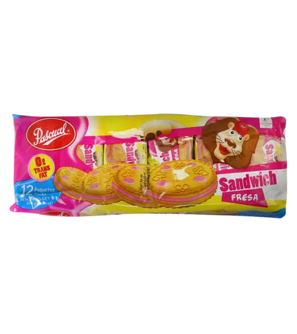 Pascual Strawberry Sandwich Cookies – 12 Pack (30g Each)