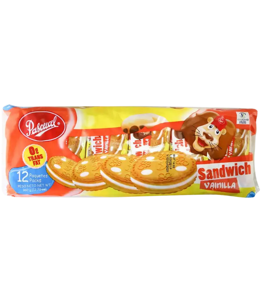 Pascual Sandwich Cookies Vanilla 12-Pack | Crunchy Creamy Classic