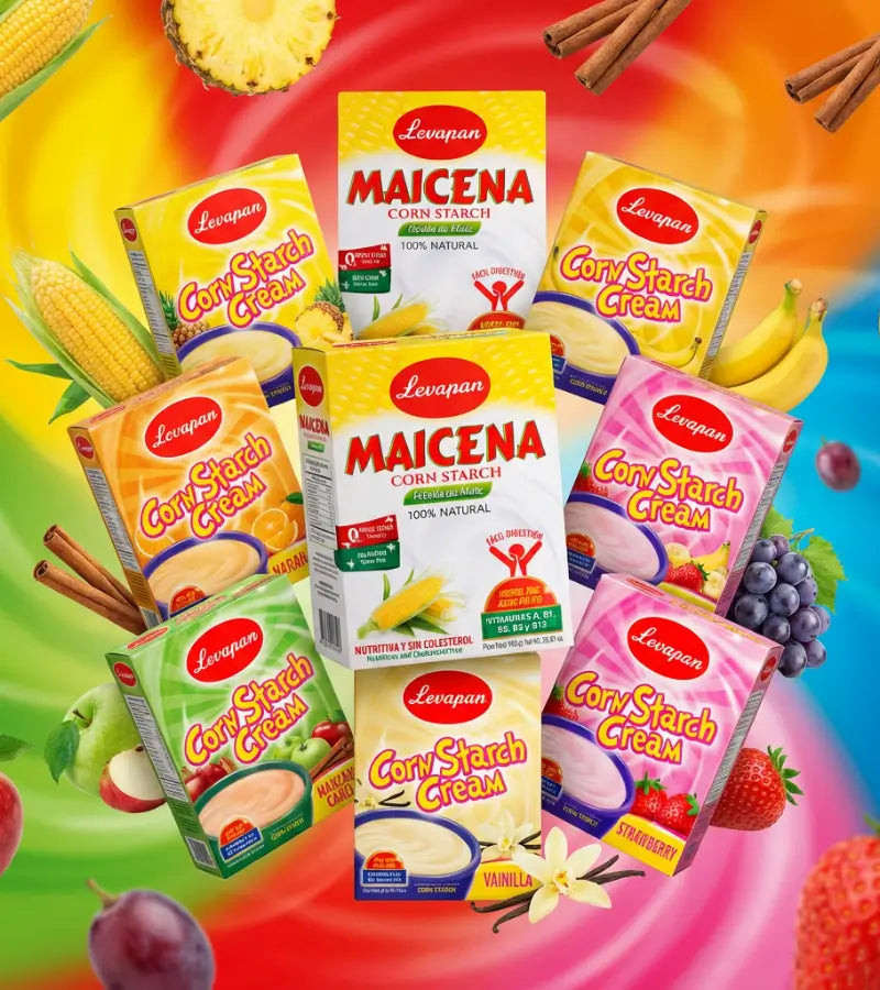 Levapan Corn Starch & Corn Starch Cream – 12 Variations (47g Flavors + Corn Starch 75g/380g/760g)