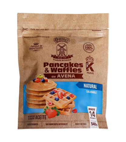 Molino Criollo Oat Pancake & Waffle Mix – Natural Flavor 340g