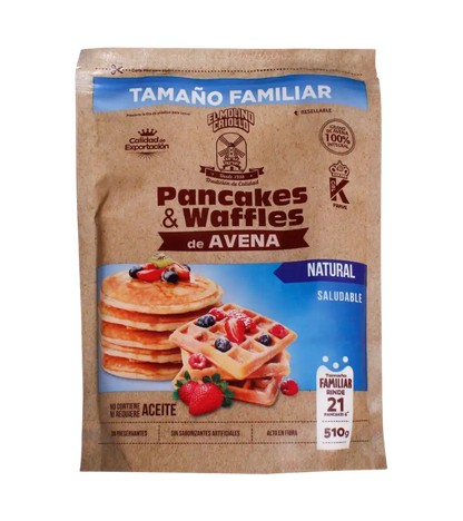 Molino Criollo Oat Pancake & Waffle Mix – Natural Flavor 510g | Family Size
