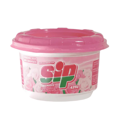 SIP Pink Dishwashing Cream 425g – Cuts Grease & Leaves a Fresh Rose Scent