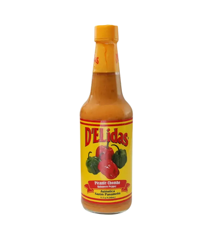 Delidas Panamanian Chombo Habanero Hot Sauce 10oz – Family Size Authentic Panamanian Flavor