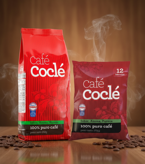 Café Coclé 100% Pure Coffee – Flavor, Aroma, and Purity from Panama in Various Sizes