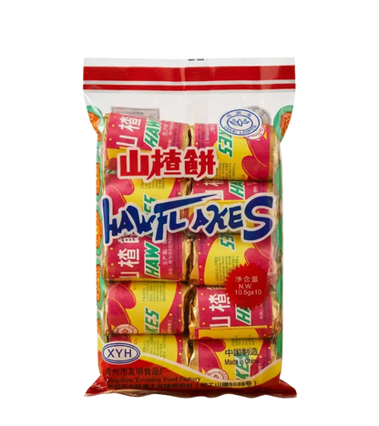 Haw Flakes (Ostia China) XYH – Traditional Chinese Hawthorn Candy (Pack of 10)