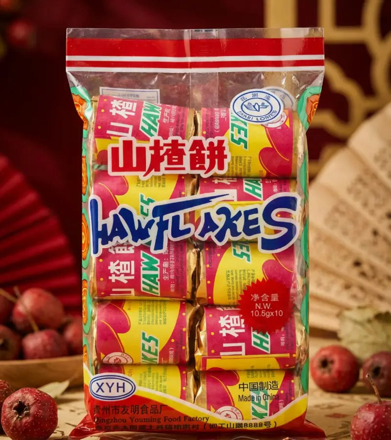 Haw Flakes (Ostia China) XYH – Traditional Chinese Hawthorn Candy (Pack of 10)