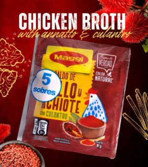 Maggi Chicken Bouillon with Annatto & Culantro – Panamanian Flavor, 5 Sachets