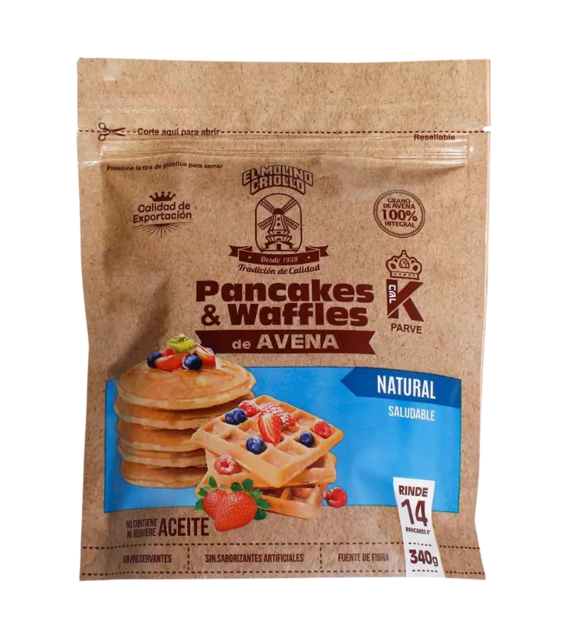 Molino Criollo Oat Pancake & Waffle Mix – Natural Flavor 340g - Image 2