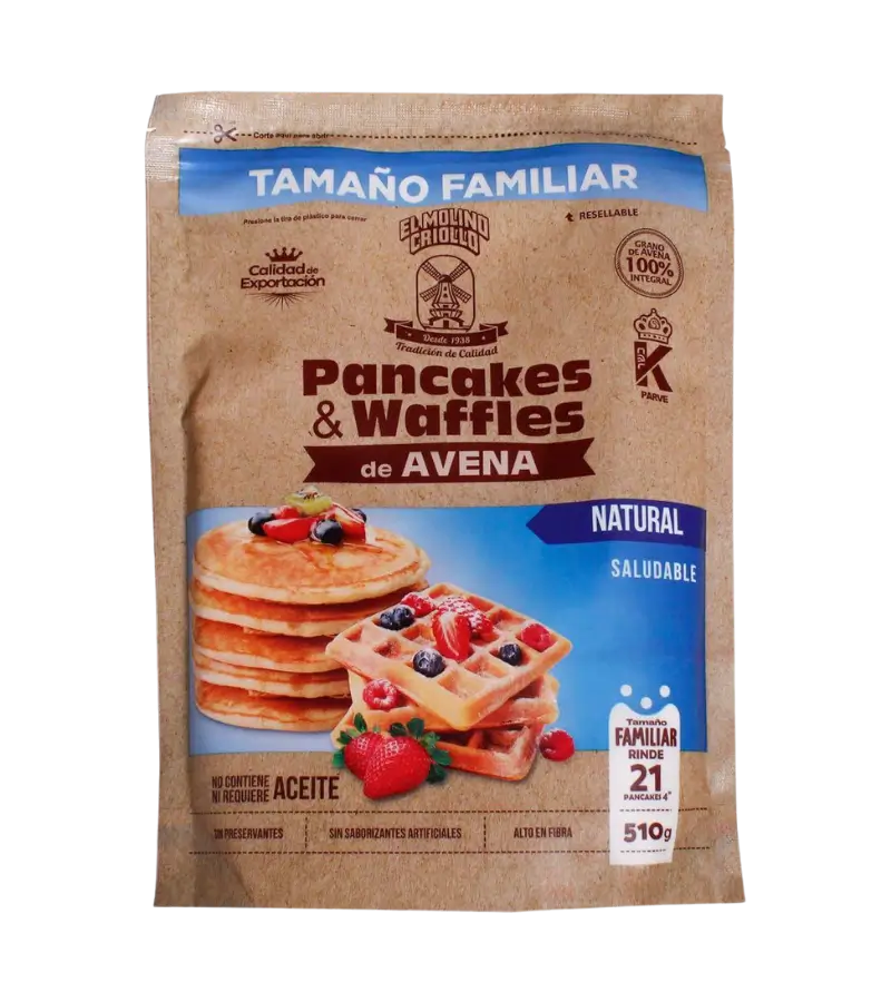 Molino Criollo Oat Pancake & Waffle Mix – Natural Flavor 510g | Family Size - Image 2