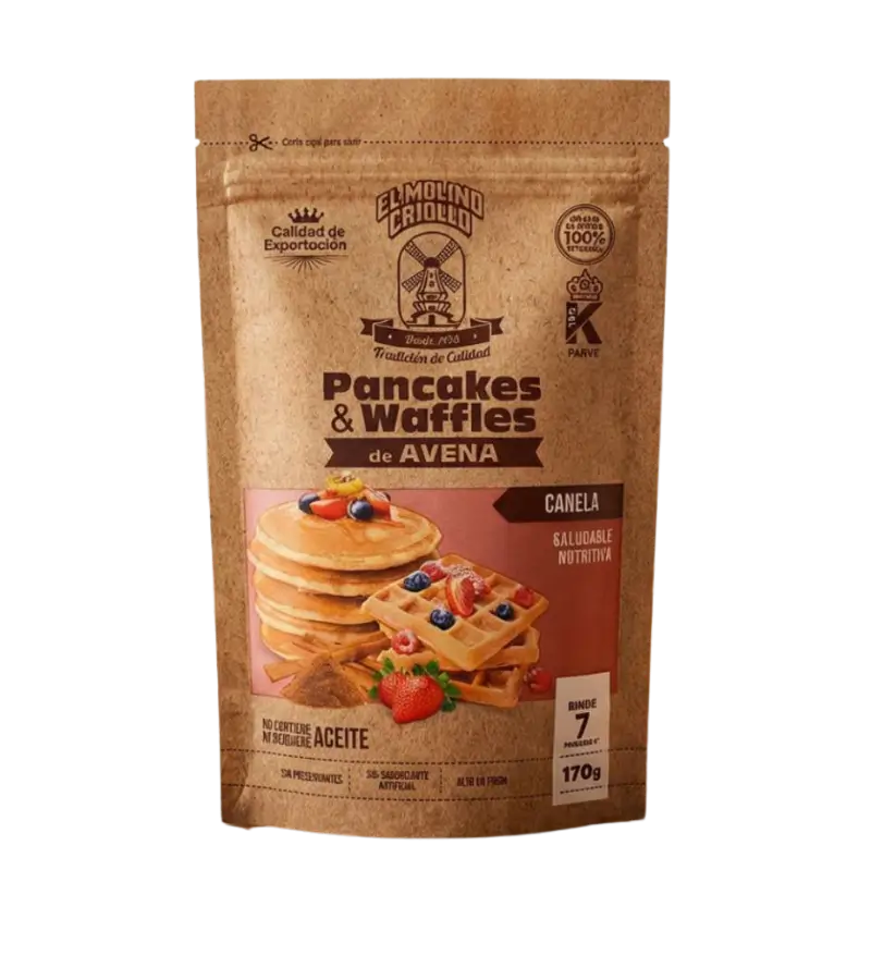 Molino Criollo Oatmeal Pancake and Waffle Mix – Cinnamon Flavor 170g - Image 4