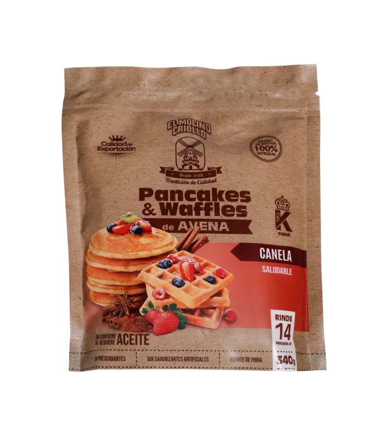 Molino Criollo Oatmeal Pancake and Waffle Mix – Cinnamon Flavor 340g - Image 4